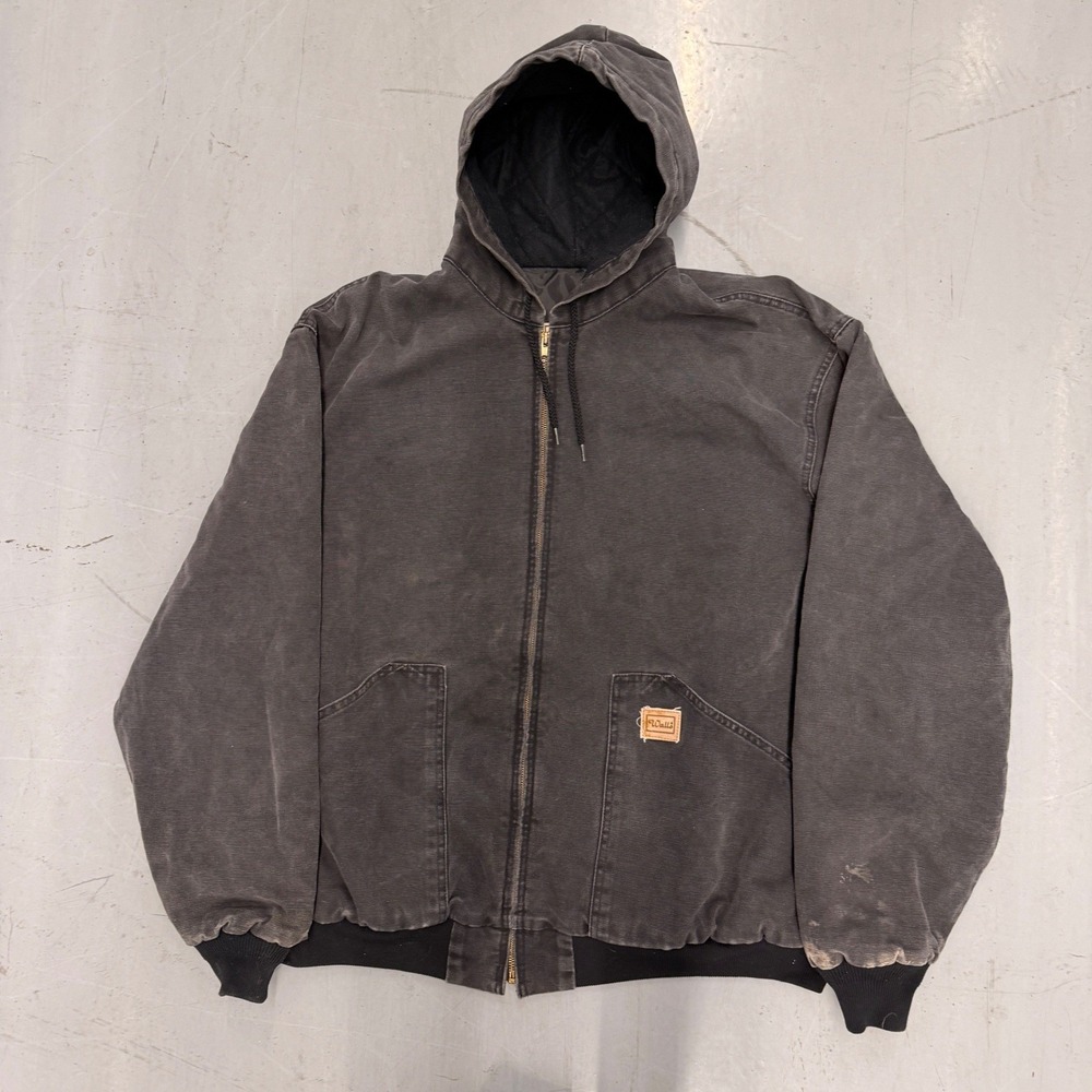 Walls‎ Blizzard Proof Insulated Quilted Lined Hooded Work Jacket Dark Gray Tall